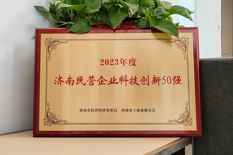 熱烈祝賀集團(tuán)榮獲“濟(jì)南民營企業(yè)科技創(chuàng)新50強”